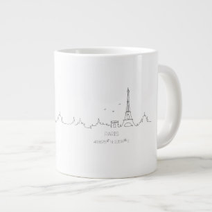 Parijse skyline met coördinaten mok