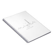 Parijse skyline met coördinaten notitieboek (Rechterzijde)