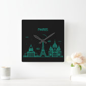 Parijse skyline vierkante klok (Huis)