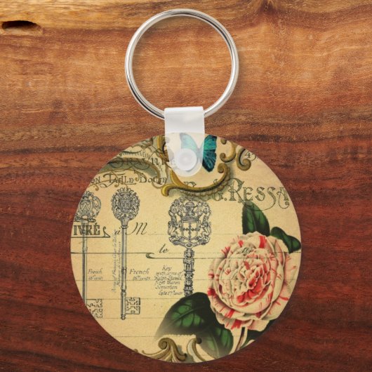 Parijse sleutels  Camellia Frans Botanisch Sleutelhanger (Voorkant)