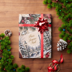 Parijse Smaragdgroene Kerst Cadeaupapier