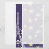 Parijse Sterrennacht; Eiffeltoren Briefpapier (Voorkant / Achterkant)