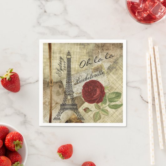  Parijse stijl - Red Rose - Bachelorette Servet (Insitu)