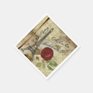 Parijse stijl - Red Rose - Bachelorette Servet