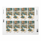 Parijse straat cafe stoelen etiket (Full Sheet)