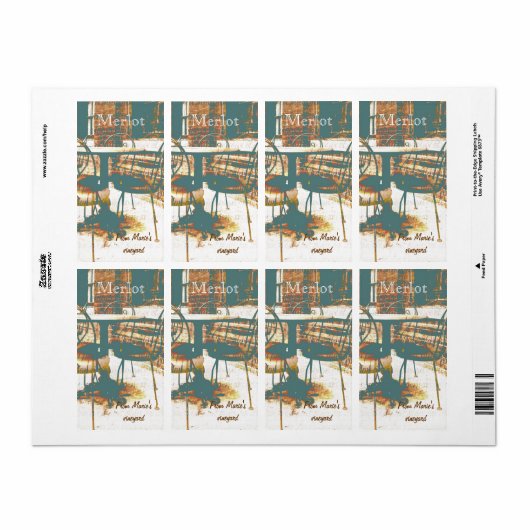 Parijse straat cafe stoelen etiket (Full Sheet)