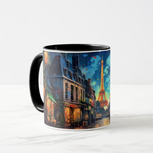 Parijse straat, Eiffeltoren: een boeiend Parijs Mok (Voorkant links)