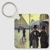 Parijse straat op een regenachtige dag sleutelhanger (Voorkant)