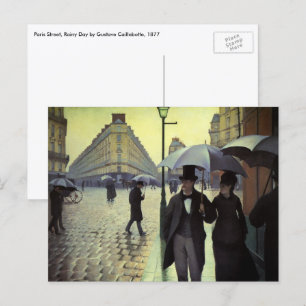 Parijse straat op een regenachtige dag van Gustave Briefkaart