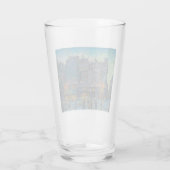 Parijse Straat Verlicht 's Nachts (Franse Kunst) Glas (Achterkant)