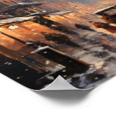 Parijse Straat Winter Scene Poster (Hoek)