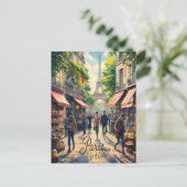 Parijse straatbeeld met Eiffeltoren Briefkaart (Staand voorkant)