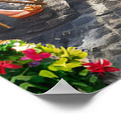 Parijse straatbeeld met Eiffeltoren Poster (Hoek)