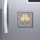 Parijse Sunset Eiffeltoren Parijs Franse Bloemen Stenen Magneet<br><div class="desc">De heldere Parijse Sunset Eiffeltoren Paris French Floral Magnets beschikt over een Parijse zonsondergang in art deco stijl met de Eiffeltoren in een gedurfd bloemenkleurig lijst. Creëer door Evco Studio www.zazzle.com/store/evcostudio</div>