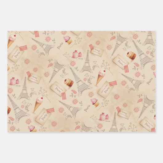 Parijse Sweets Inpakpapier Vel (Voorkant)