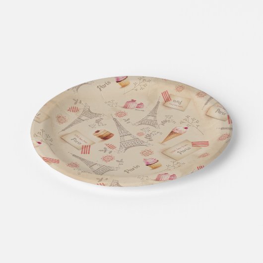 Parijse Sweets Papieren Bordje (Gekanteld)