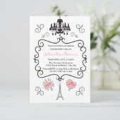 Parijse thema - 3x5Bachelorette Party Uitnodiging (Staand voorkant)