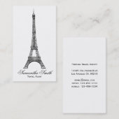 Parijse thema Eiffeltoren reisagent Visitekaartje (Voorkant / Achterkant)