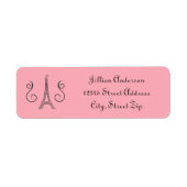Parijse thema roze - Return Address Label (Voorkant)