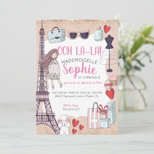 Parijse thema-tweeling kaart (Staand voorkant)