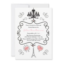 Parijse thema - Uitnodiging voor bruidsdouche