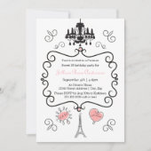 Parijse Thema - Uitnodiging voor verjaardagsfeestj (Voorkant)