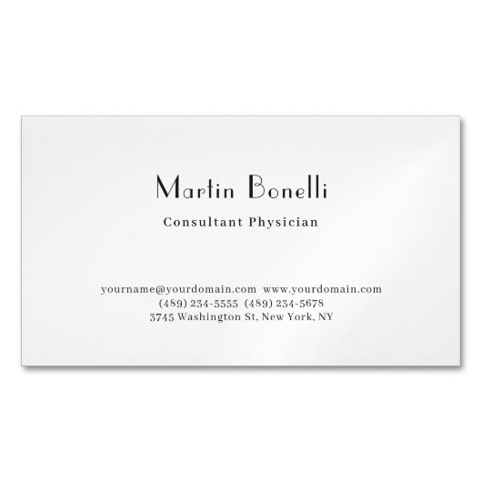Parijse trendy minimalistische consultant arts magnetisch visitekaartje (Voorkant)
