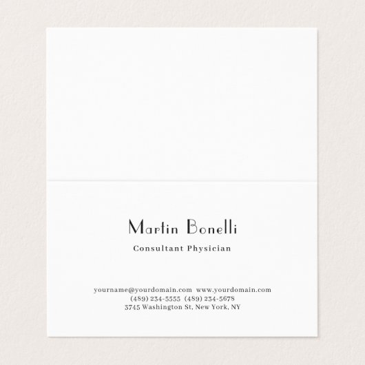 Parijse trendy minimalistische consultant arts visitekaartje (Buitenkant ongevouwen)
