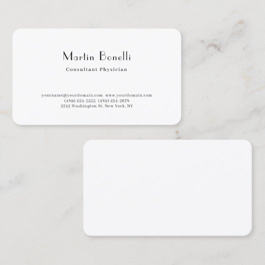 Parijse trendy minimalistische consultant arts visitekaartje (Voorkant / Achterkant)