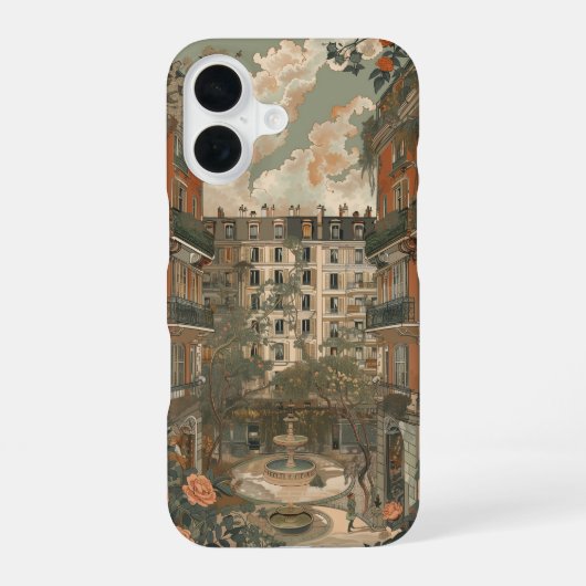 Parijse Tuinplein iPhone 16 Hoesje (Achterkant)