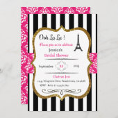 Parijse uitnodiging, Parijs thema feest uitnodigin Kaart (Voorkant / Achterkant)