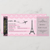 Parijse uitnodiging, Parijs thema uitnodiging (Voorkant / Achterkant)