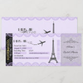 Parijse uitnodiging, Parijs thema uitnodiging (Voorkant / Achterkant)