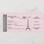 Parijse uitnodiging, Parijs thema uitnodiging, op  Kaart (Voorkant / Achterkant)