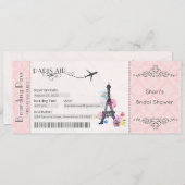 Parijse uitnodiging, Parijse Bruidsjurk Shower, Ba Kaart (Voorkant / Achterkant)