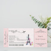 Parijse uitnodiging, Parijse Bruidsuitnodiging, Ba Kaart (Staand voorkant)