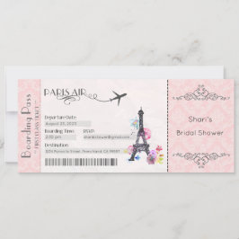 Parijse uitnodiging, Parijse Bruidsuitnodiging, Ba Kaart