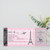 Parijse uitnodiging, Parijse feestuitnodiging, Ver Kaart (Staand voorkant)