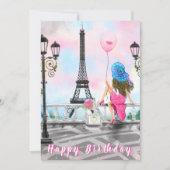 Parijse Verjaardag Kaart met Eiffeltoren (Voorkant)