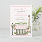 Parijse verjaardagscafé kaart (Staand voorkant)
