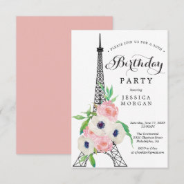 Parijse verjaardagsfeest uitnodiging Kaart Eiffelt