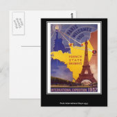 Parijse vintage ansichtkaart briefkaart (Voorkant / Achterkant)