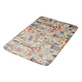 Parijse Vintage Design - beige, rood, groen Badmat (Gekanteld)