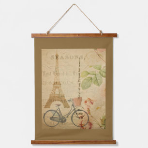Parijse Vintage Met Eiffeltoren Hangend Wandkleed