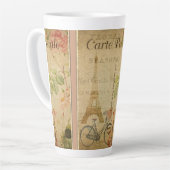 Parijse Vintage met Eiffeltoren Latte Mok (Linkerhoek)