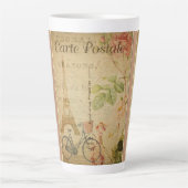 Parijse Vintage met Eiffeltoren Latte Mok (Voorkant)