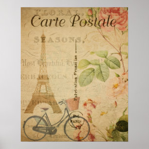 Parijse Vintage Met Eiffeltoren Poster