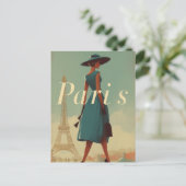 Parijse vintage mode briefkaart (Staand voorkant)