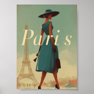 Parijse vintage mode poster