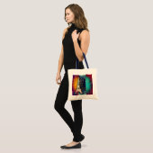 Parijse vogelwervelkunst herbruikbare canvas tas (Voorkant (model))
